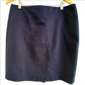 CYNTHIA ROWLEY Navy Blue Polka Dot Women's Skirt knee Length SZ 8